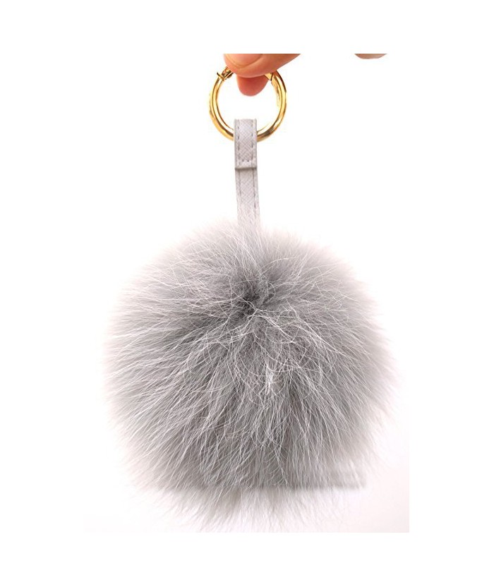 Grey Fluffy pusheng Pom Pom Schlüsselanhänger flauschig Schlüsselanhänger Bälle Schlüsselanhänger Bag Charms Handy Charm Anhänger Schlüsselanhänger